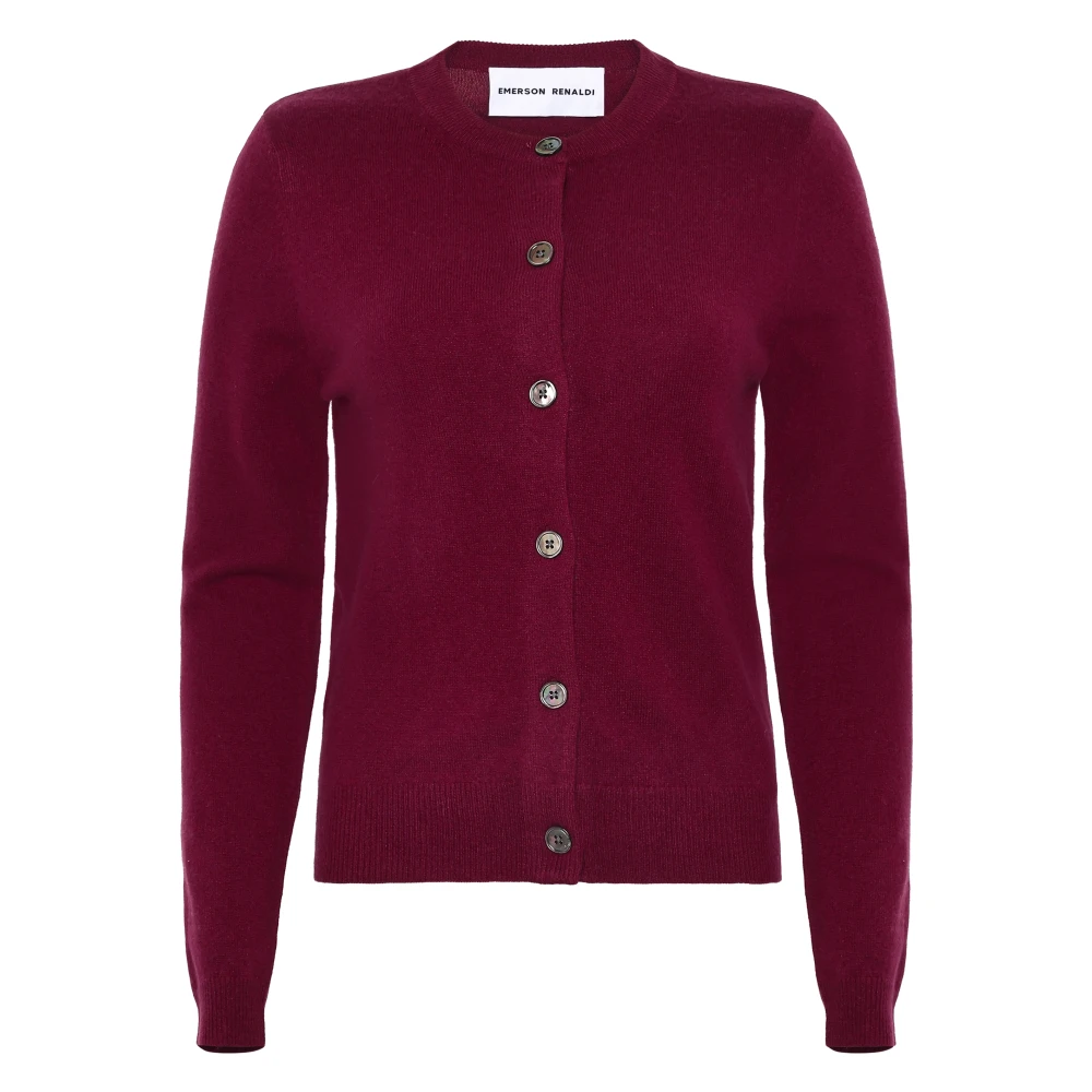 Emerson Renaldi Kashmir Bordeaux Cardigan Stickad Tröja Red, Dam