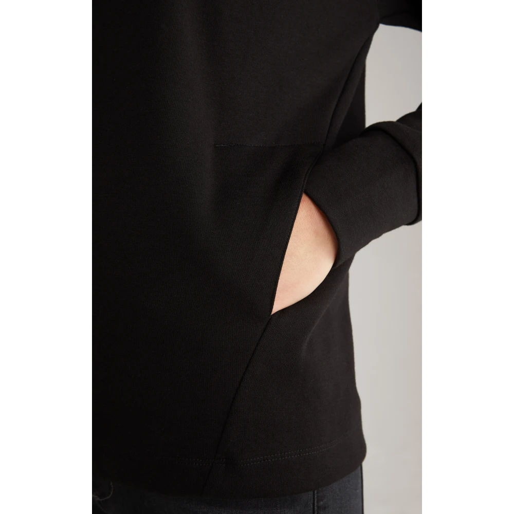 Joop! Zwarte sportieve stijl hoodie met logodetails Black Dames