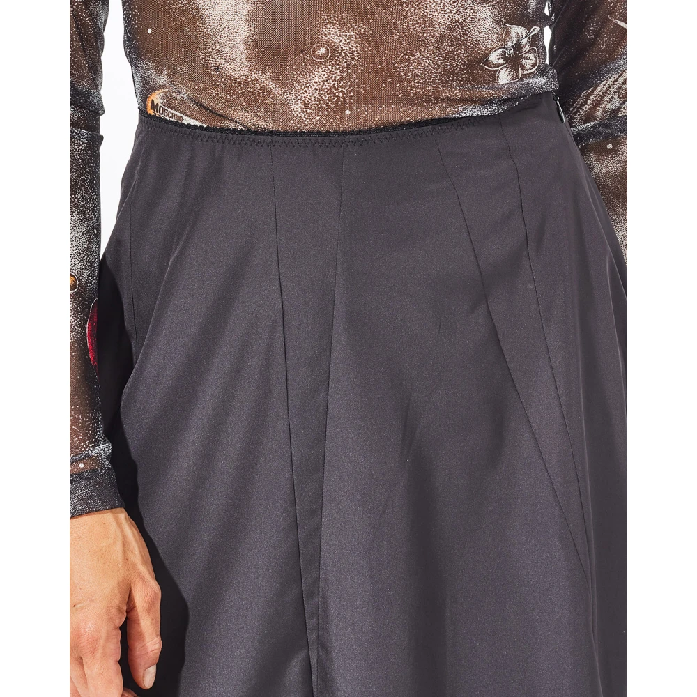 Moschino Zwarte Taffeta Lange Rok Black Dames