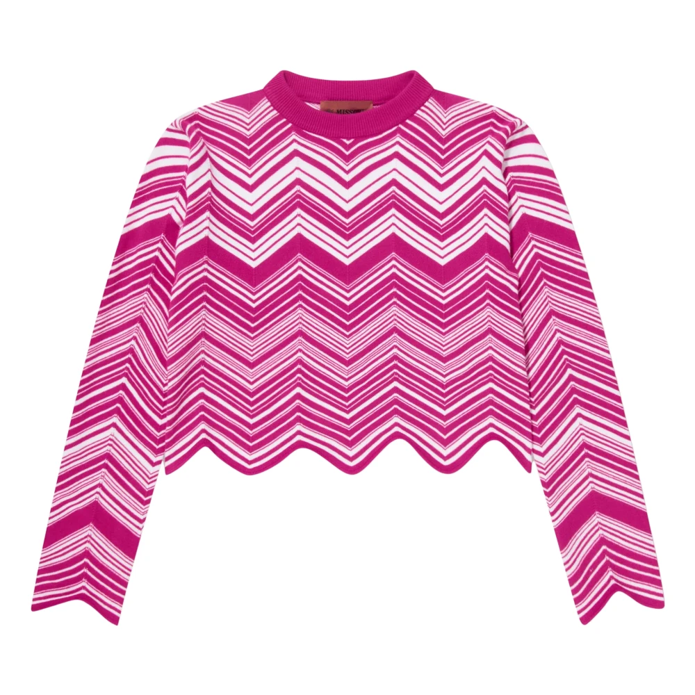 Missoni Girls Pink Zigzag Knitted Jumper In Size 6 Y