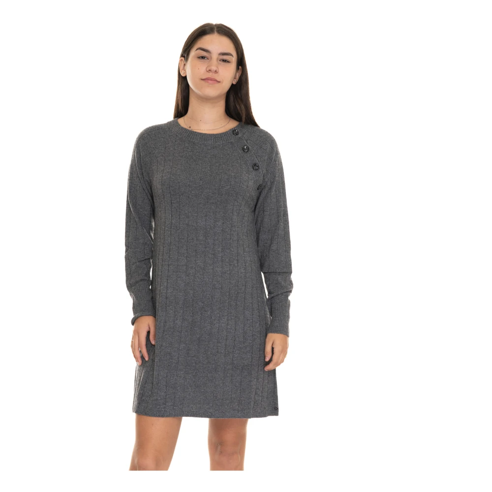 Pennyblack Sweaterjurk met Raglanmouwen en Knopen Gray Dames