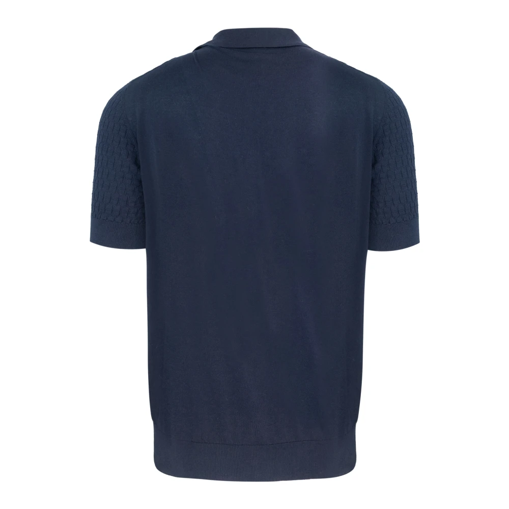 Paolo Pecora Blauw Frans Kraag Katoenen Overhemd Blue Heren