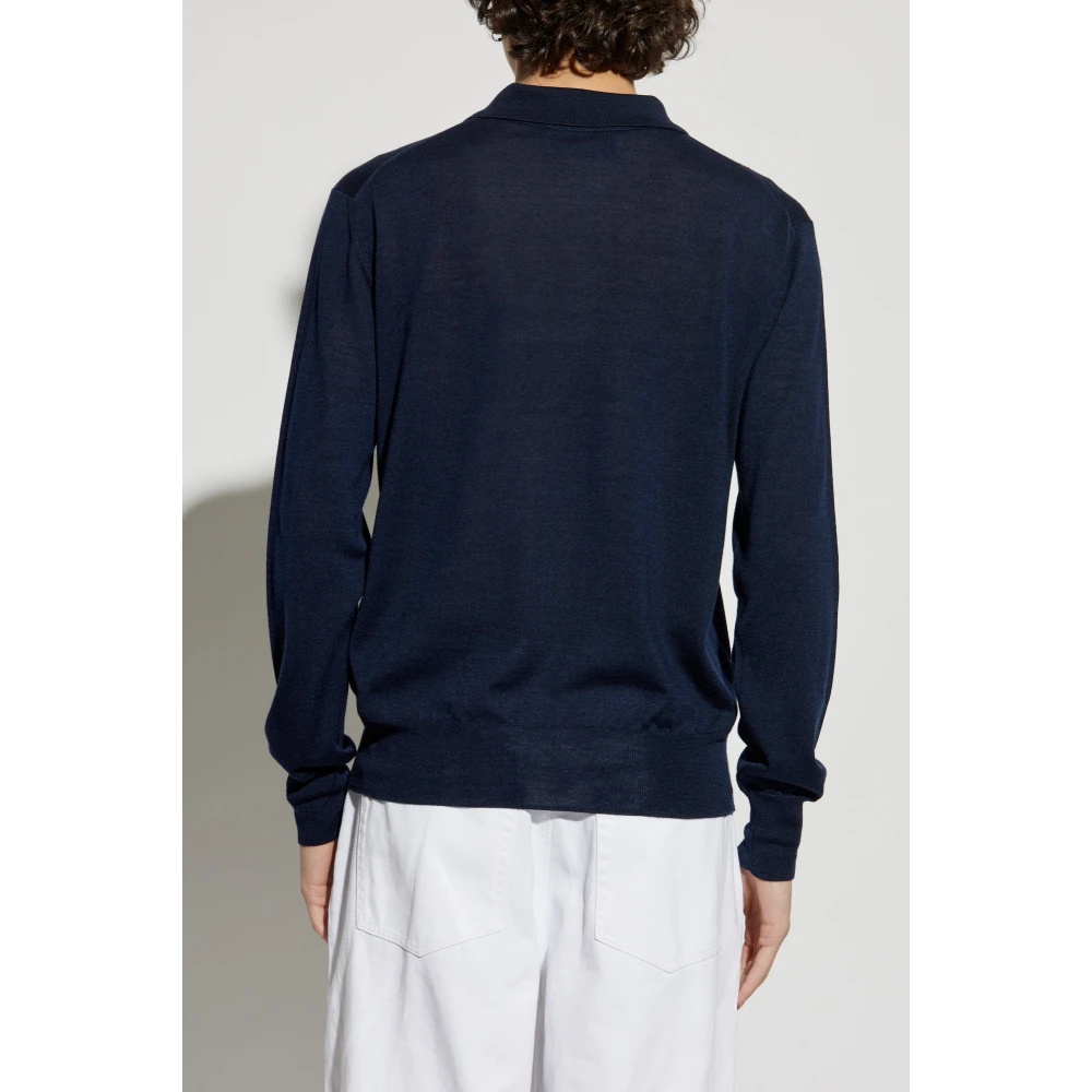 Ami Paris Wollige Polotrui Blue Heren