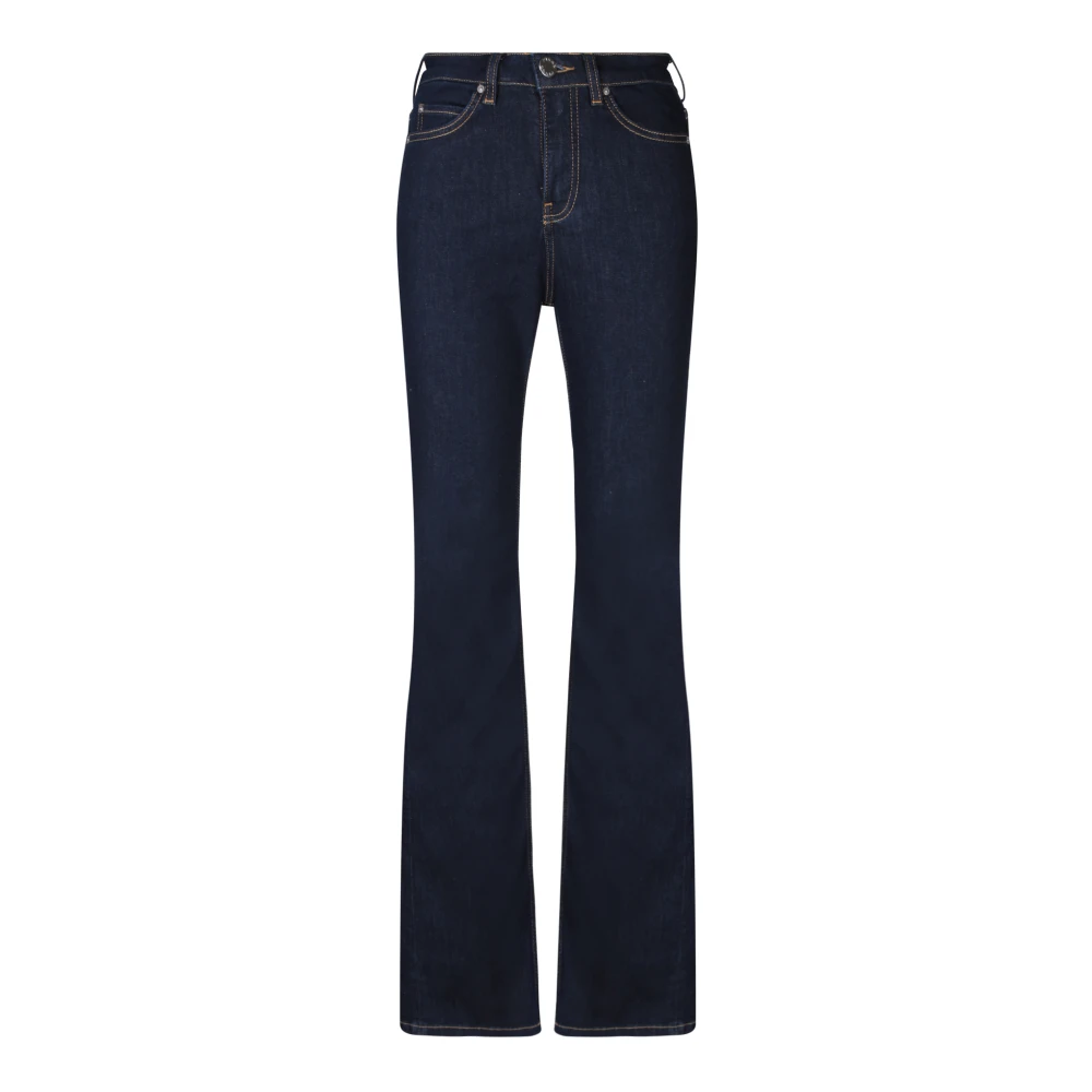 Pinko Blauwe Flared Jeans met Love Birds Borduursel Blue Dames