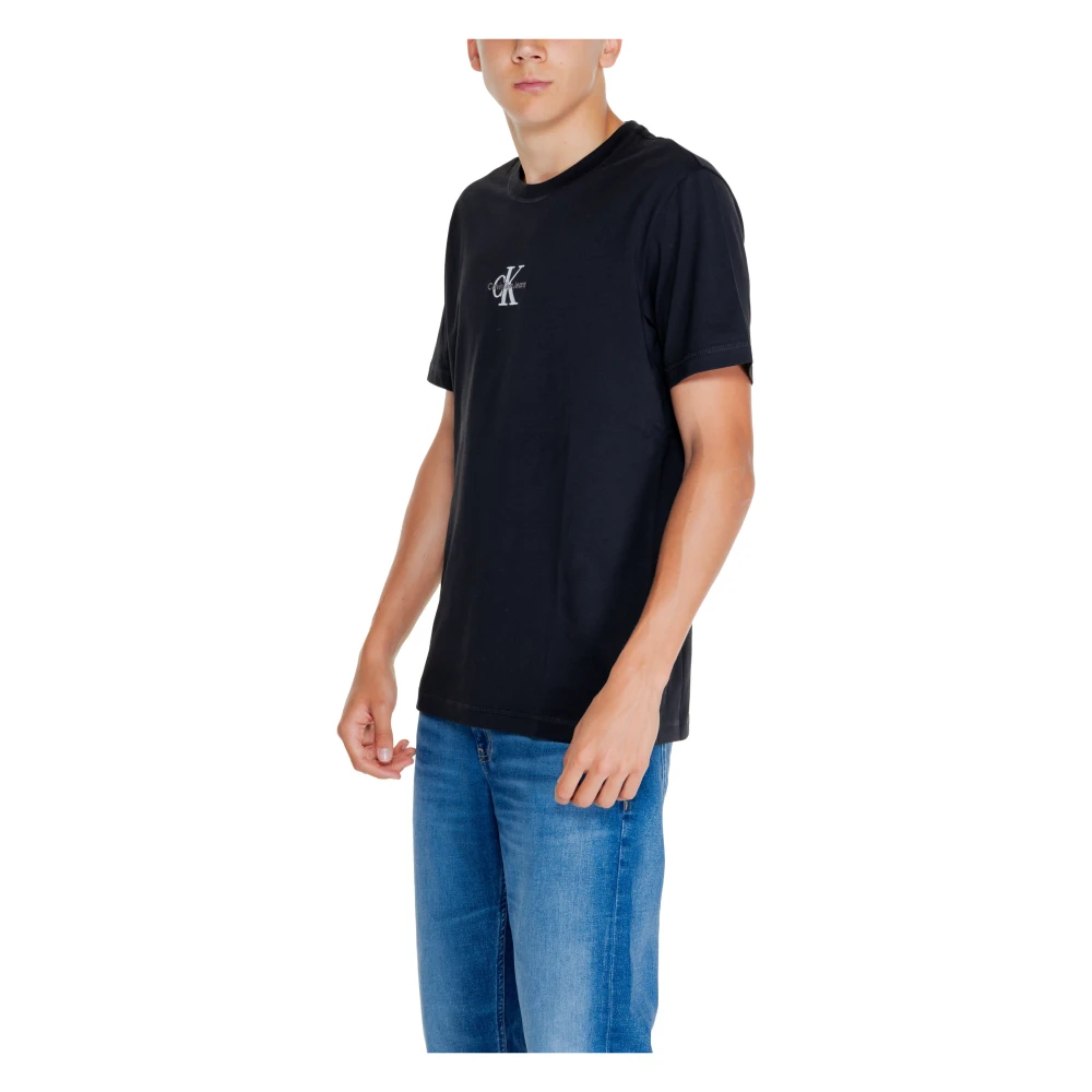Calvin Klein Jeans Zwarte Ronde Hals T-shirt voor Mannen Black Heren