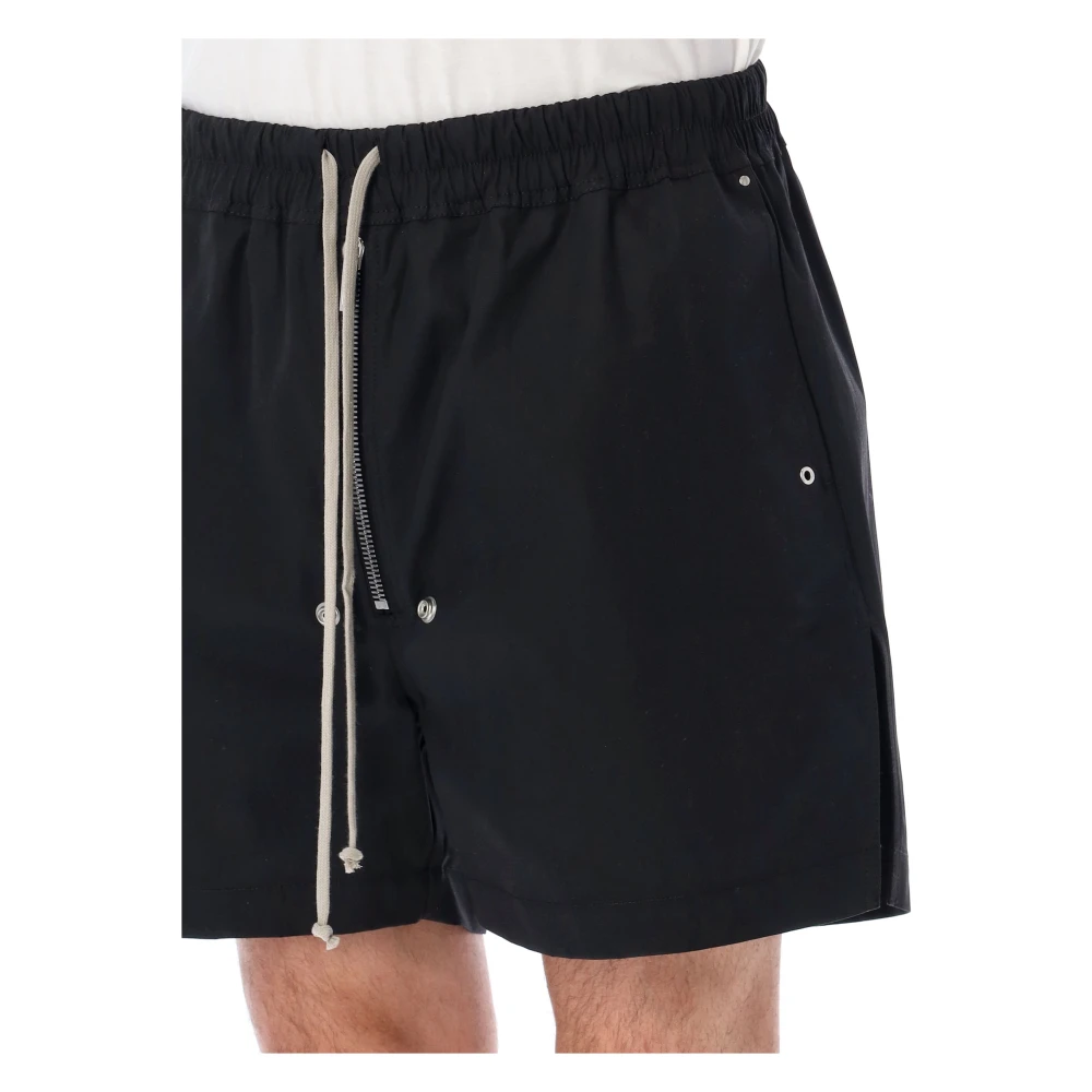 Rick Owens Zwarte knielange shorts met elastische tailleband Black Heren