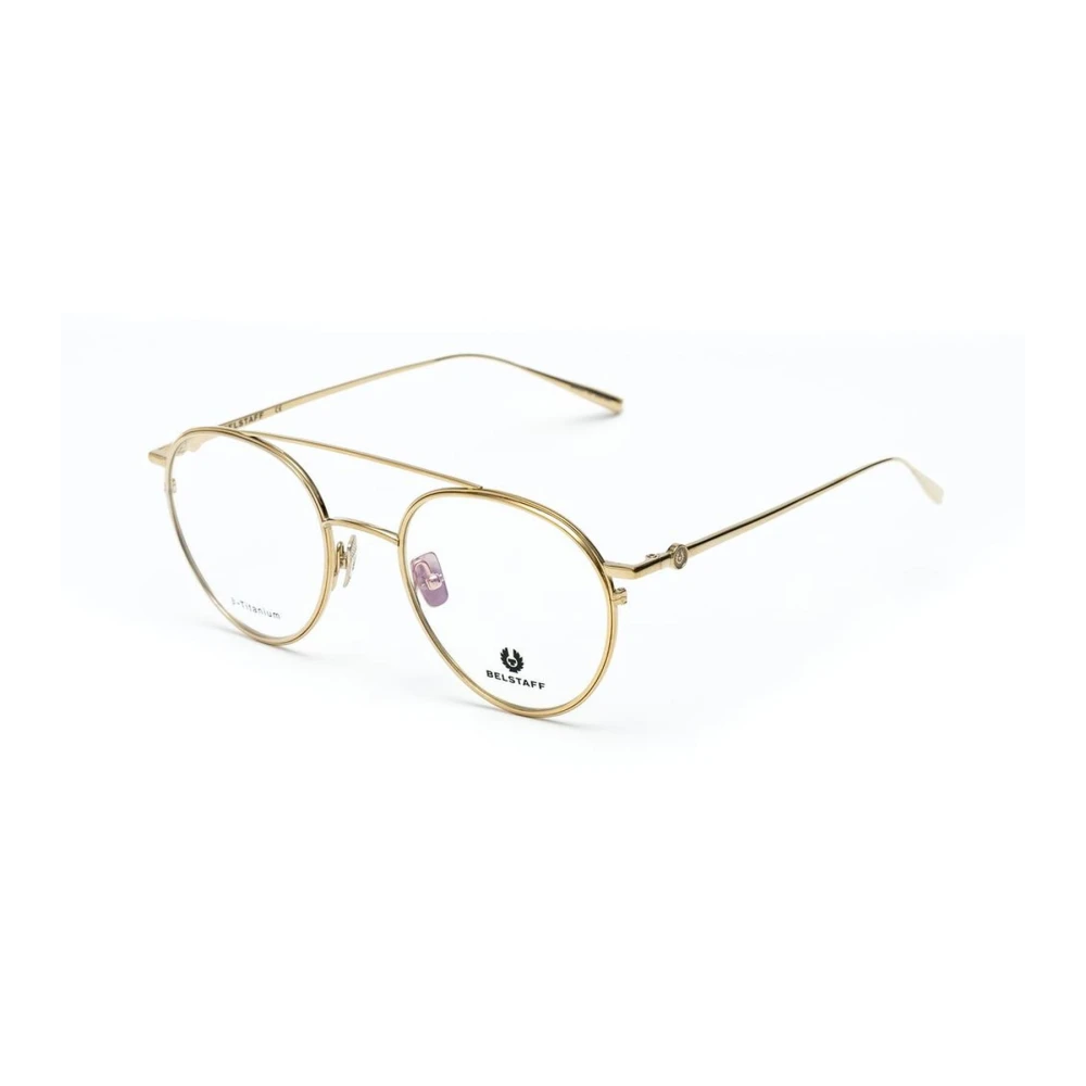 Belstaff Guld Titanium Glasögon med Clip-On Glas Yellow, Dam