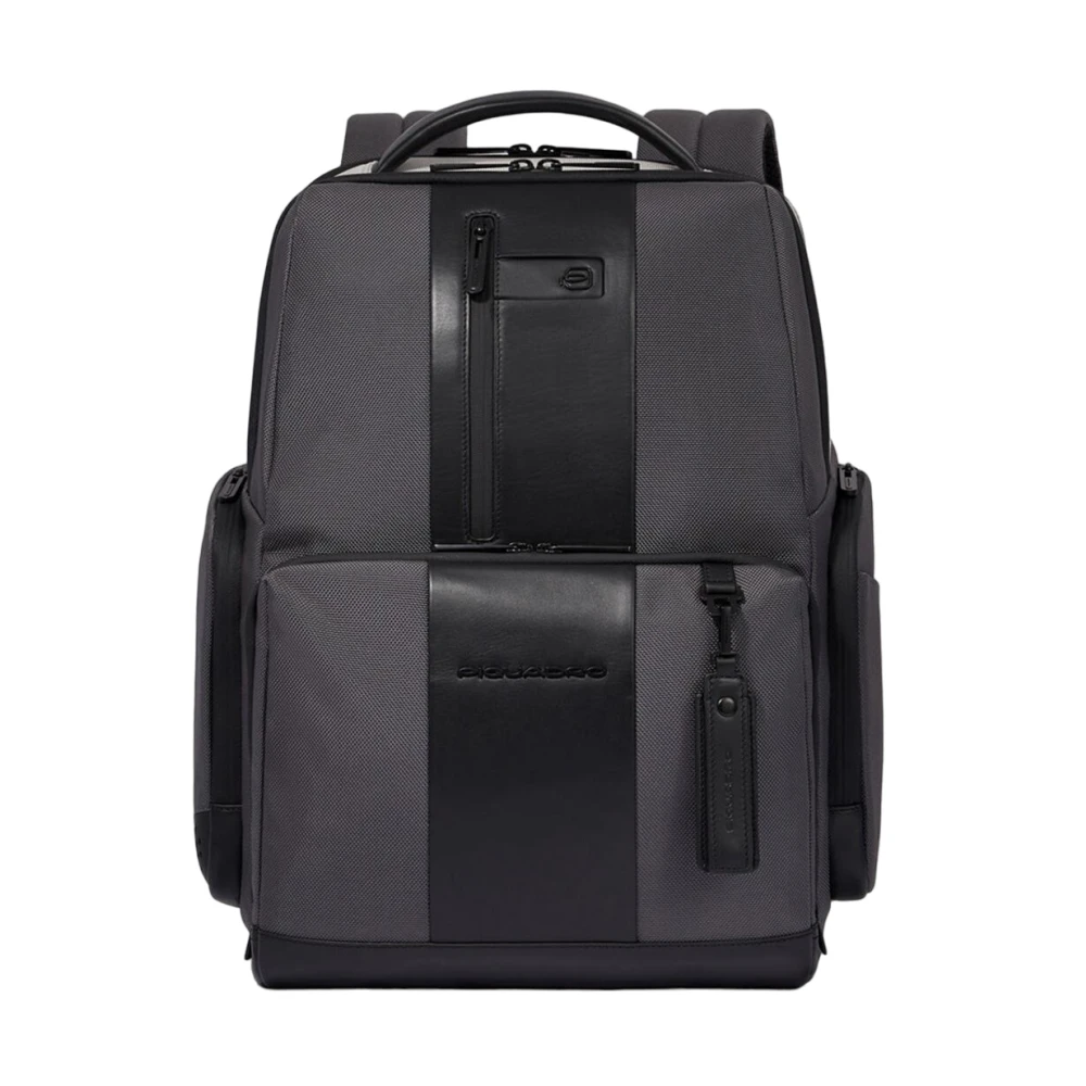 Piquadro Męski Szary Torebki, Mężczyzna, One Size, Wielokolorowy Plecak Skórzany I Materiałowy