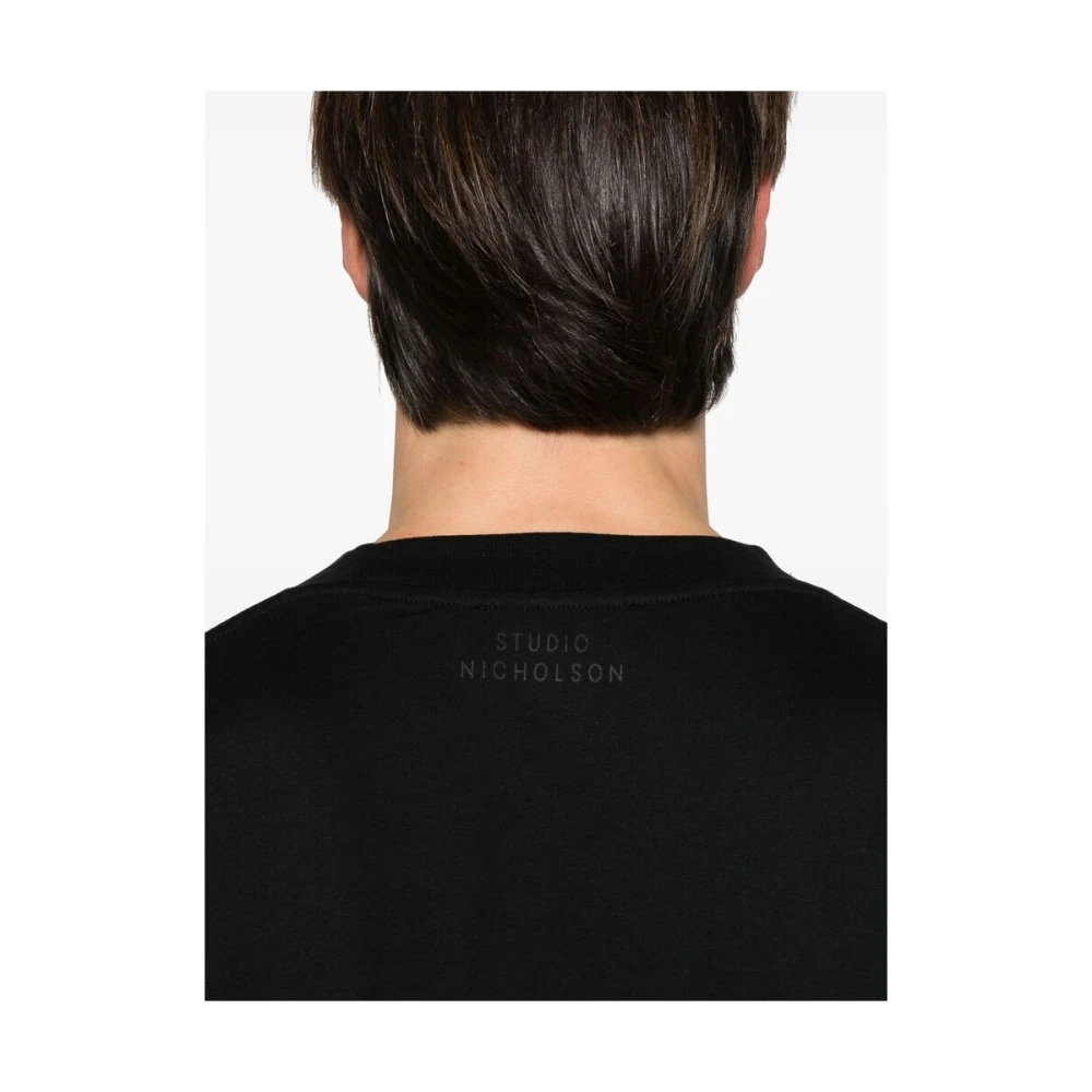 Studio Nicholson Zwart Crew Neck T-shirt Black Heren