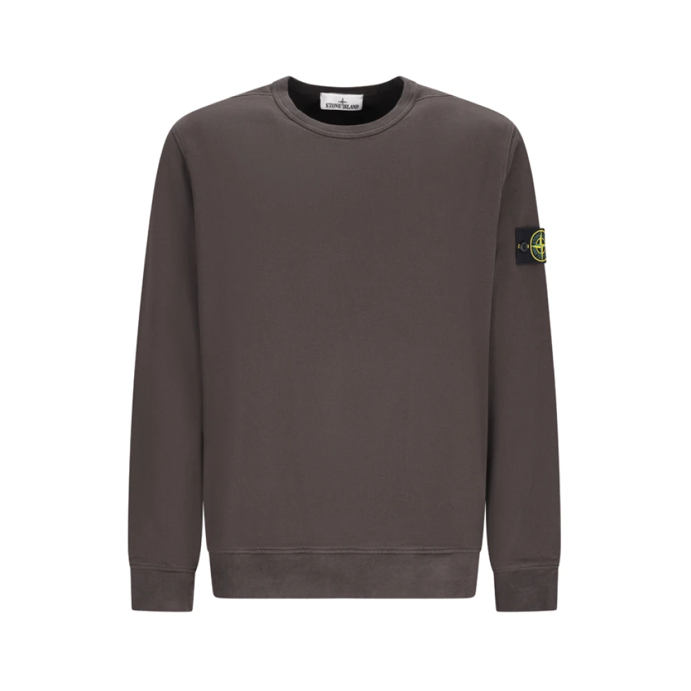 Stone Island Brushed Cotton Fleece Sweatshirt - Male - Sweatshirts - Gray - S - Sweatshirts & Hoodies