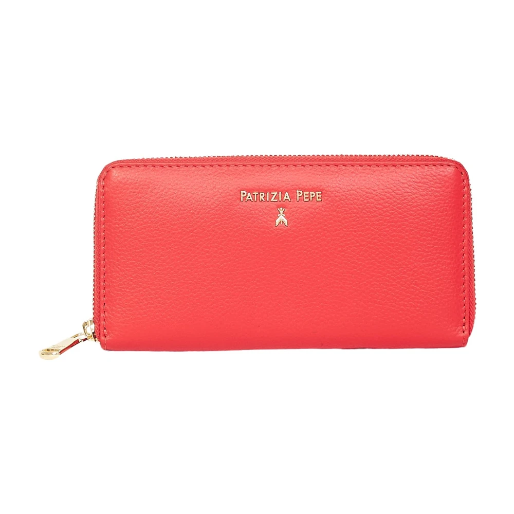 PATRIZIA PEPE Rode portemonnee met gouden vliegdecoratie Red Dames