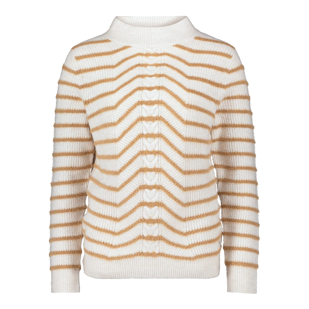Betty & Co Gebreide trui met ronde hals Beige Dames
