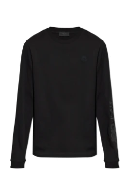 Grafisk logotyp långärmad bomulls-t-shirt
