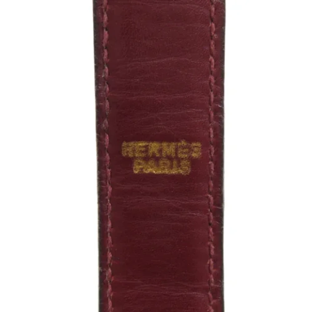 Hermès Vintage Tweedehands Rode Leren Hermès Riem Red Dames