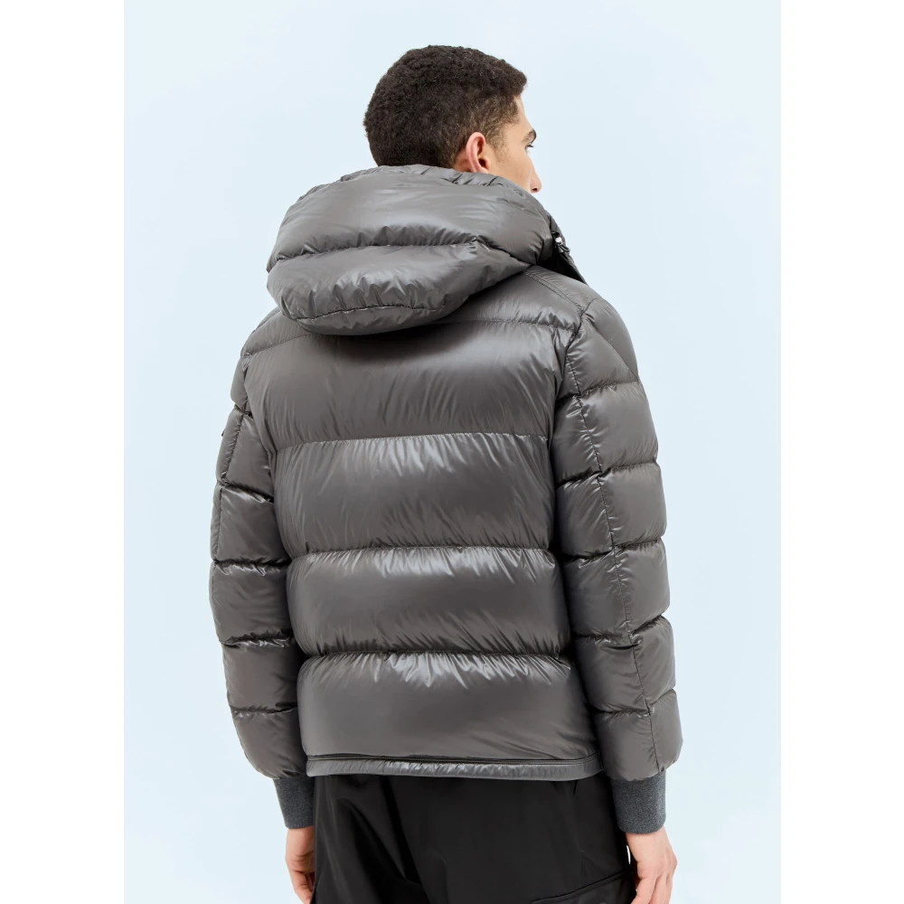 Moncler Gewatteerd Donsjack met Afneembare Capuchon Gray Heren