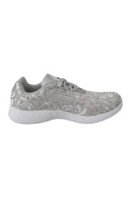 Silver Polyester Runner Joice Sneakers Shoes - Plein Sport