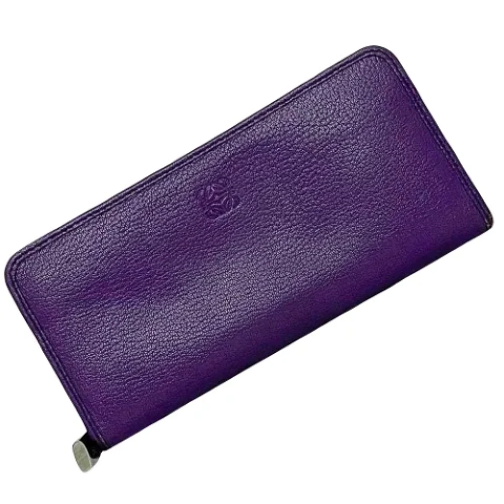 Loewe Pre-owned Leather wallets Purple Dames