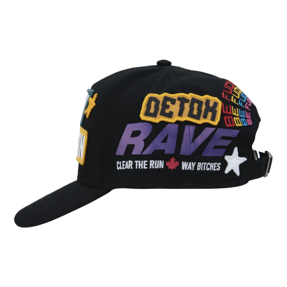 Dsquared2 Vintage Baseball Cap met gesp Black Unisex