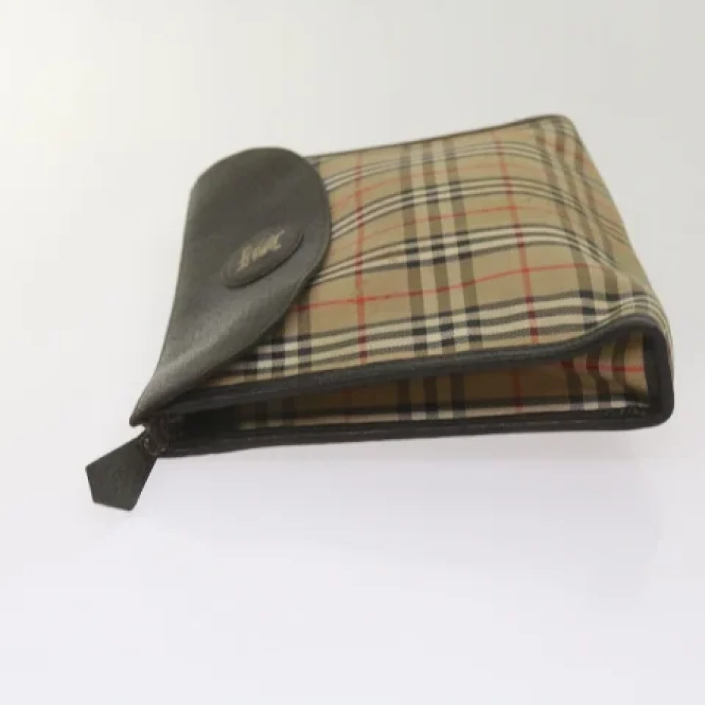 Burberry Vintage Pre-owned Canvas clutches Beige Dames