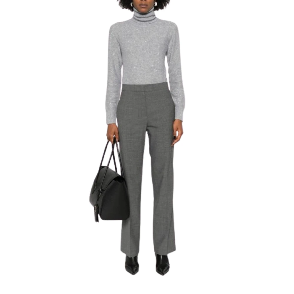 Fabiana Filippi Straight-Leg Pressed Crease Trousers Gray Dames