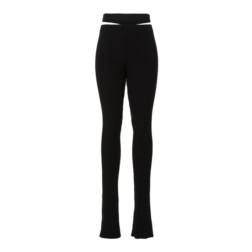 Andrea Adamo Geribbelde Skinny Broek Black Dames