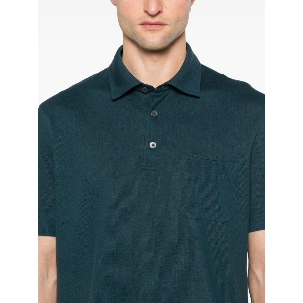 Ermenegildo Zegna Blauw Poloshirt met Borstzak Blue Heren