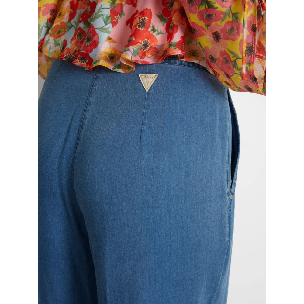 Guess Palazzo Stijl Dames Zwarte Lyocell Jeans Blue Dames