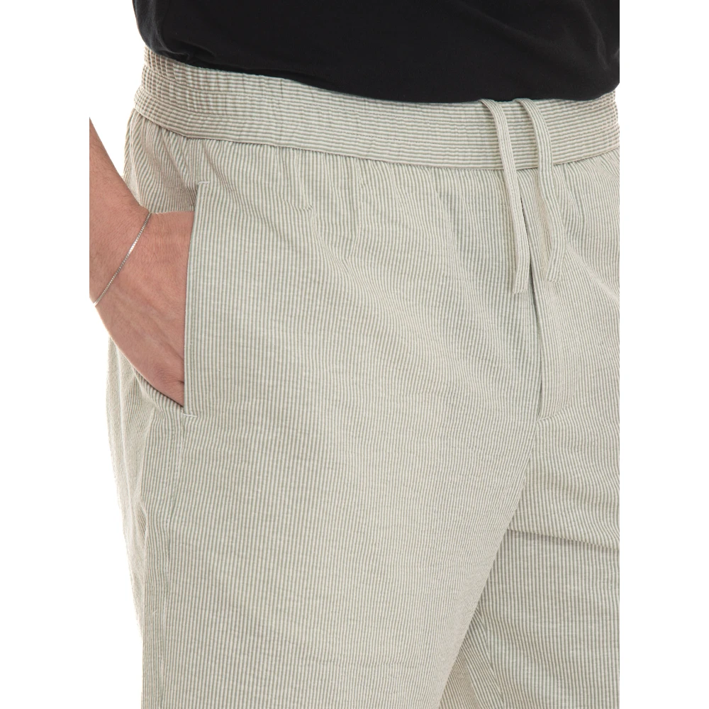 Hindustrie Gestreepte Bermuda Shorts Elastische Taille Jogging Stijl Green Heren