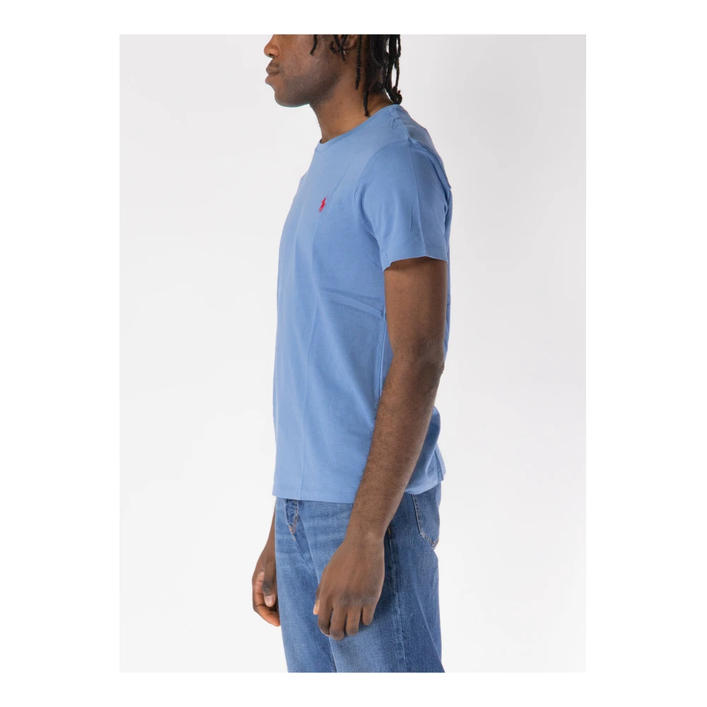 Polo Ralph Lauren Geborduurd T-shirt met korte mouwen en ronde hals Blue Heren