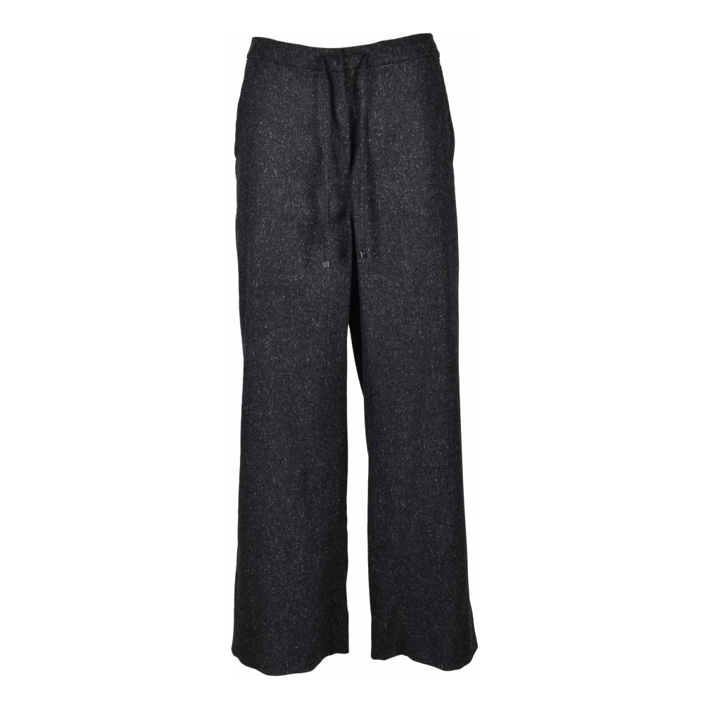 Max Mara Elegante Wollen Zijden Broek Black Dames
