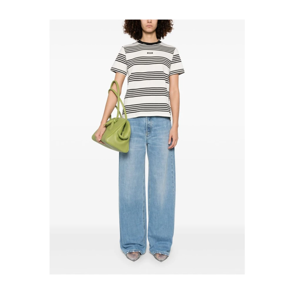Msgm Wit T-shirt en Polo Multicolor Dames