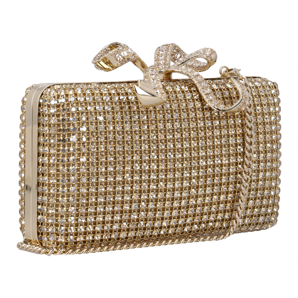 Self Portrait Kristal Diamanté Box Clutch Yellow Dames