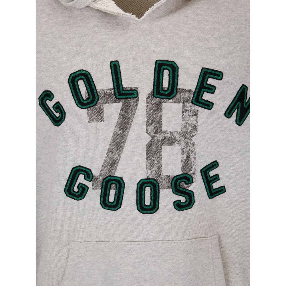 Golden Goose Vintage Katoenen Hoodie met Borduursel Gray Heren