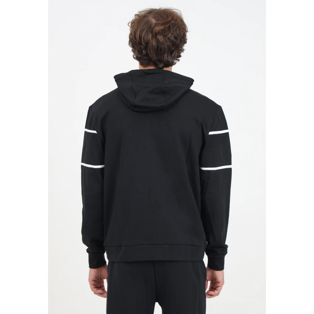 Emporio Armani EA7 Zwarte Sweater met Rits en Logo Black Heren