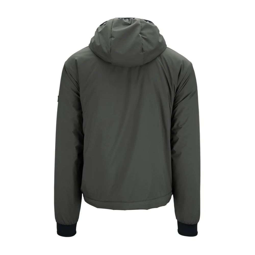 Fay Heren Knop Rits Hooded Puffer Jas Green Heren