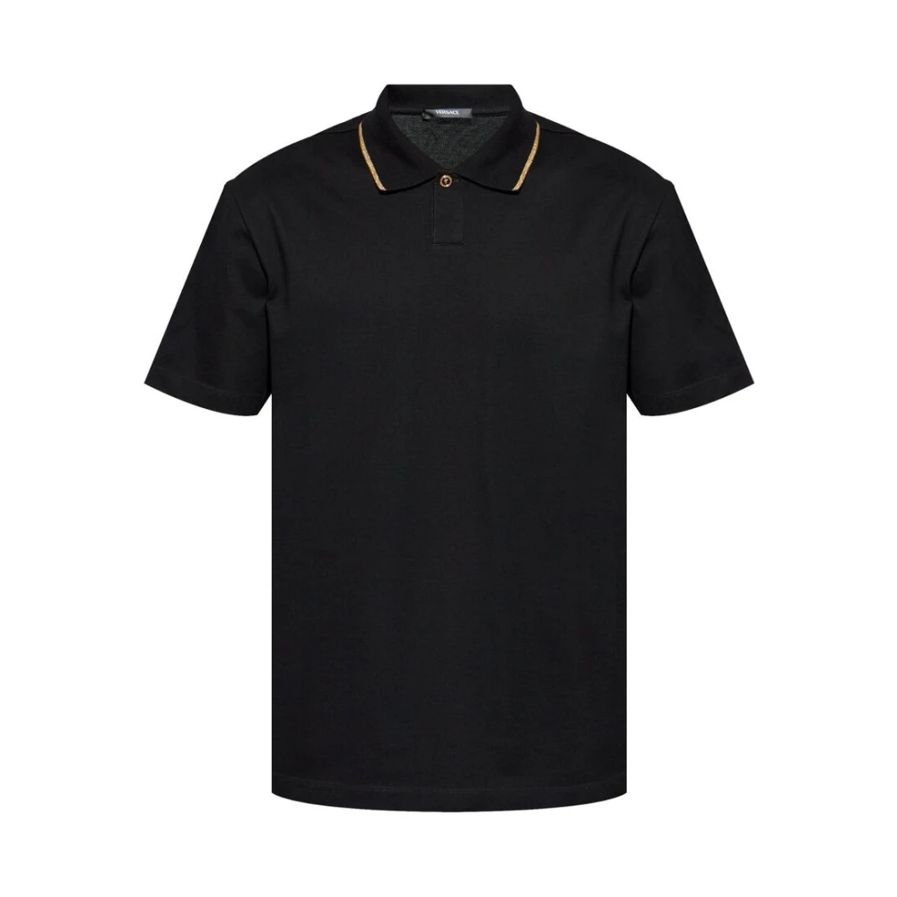 Versace Zwarte Polokraag Trui Black Heren