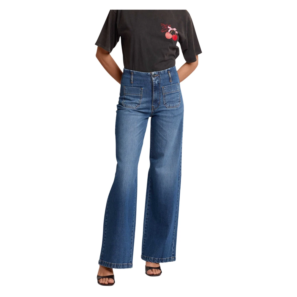 Kocca Women's Blue Wide Leg Trousers - Wide Jeans - 2XS - Jeans