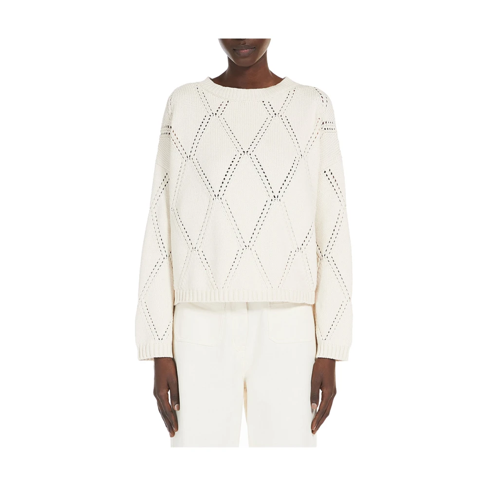 Max Mara Weekend Crème Trui Klassieke Minimalistische Stijl Beige Dames