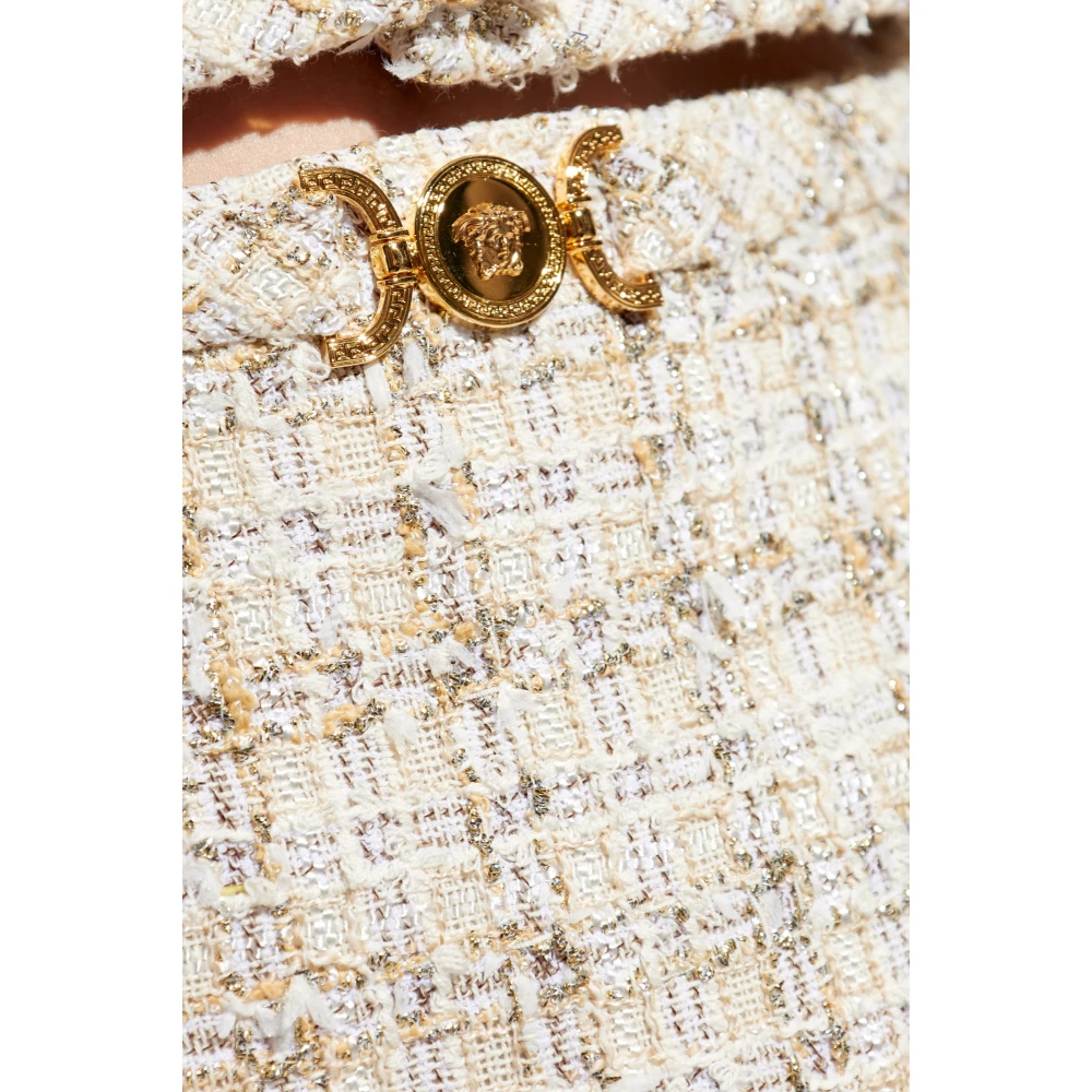 Versace Tweed rok met lurex draad Beige Dames