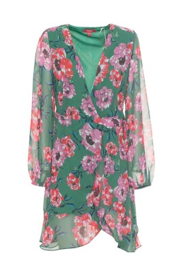 floral-v-neck-knee-length-dress