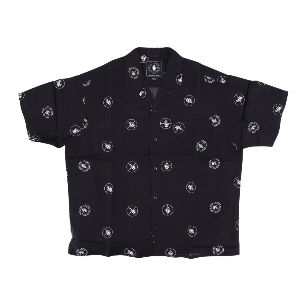 Element Polka Heren Korte Mouw Overhemd Black Heren