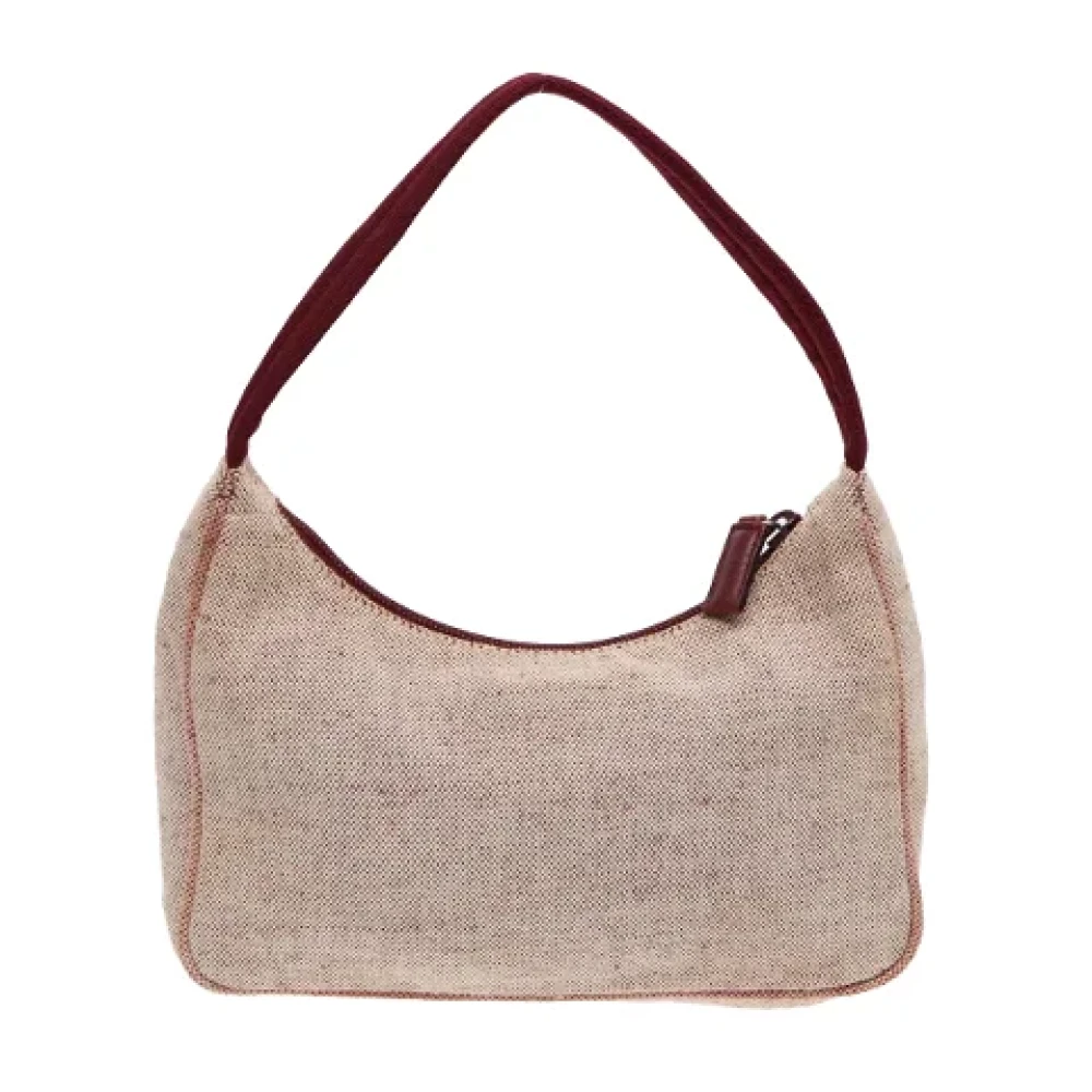 Prada Vintage Pre-owned Canvas handbags Beige Dames