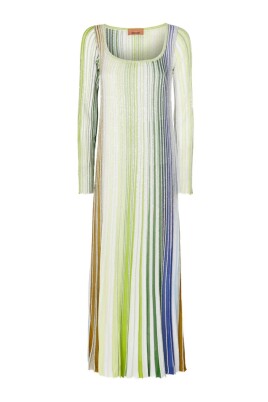 multicolore-manches-longues-robe-longue