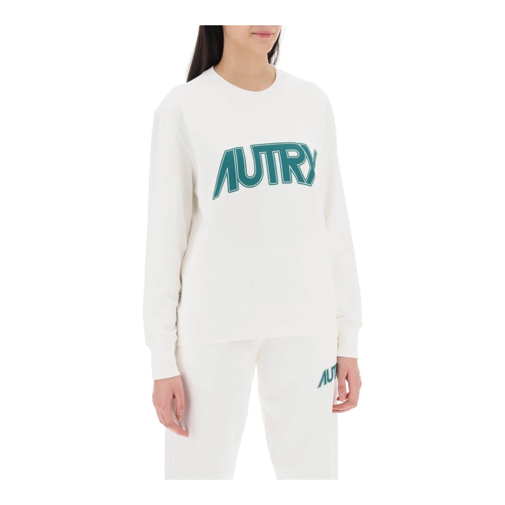 Autry Sweatshirt met Maxi Logo Print White Dames