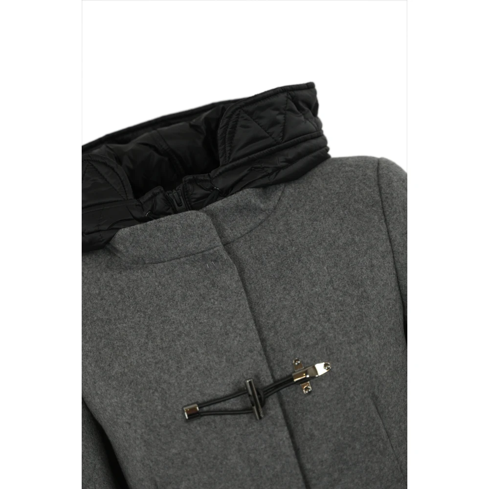 Fay Grijze Wollen Blend Gewatteerde Jas Gray Dames