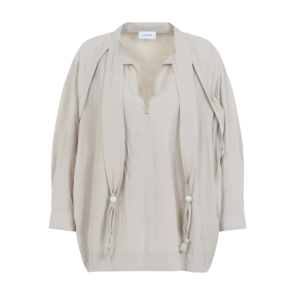 Lemaire Beige Blouse With Scarf - Female - Blouses - S - Blouses & Shirts