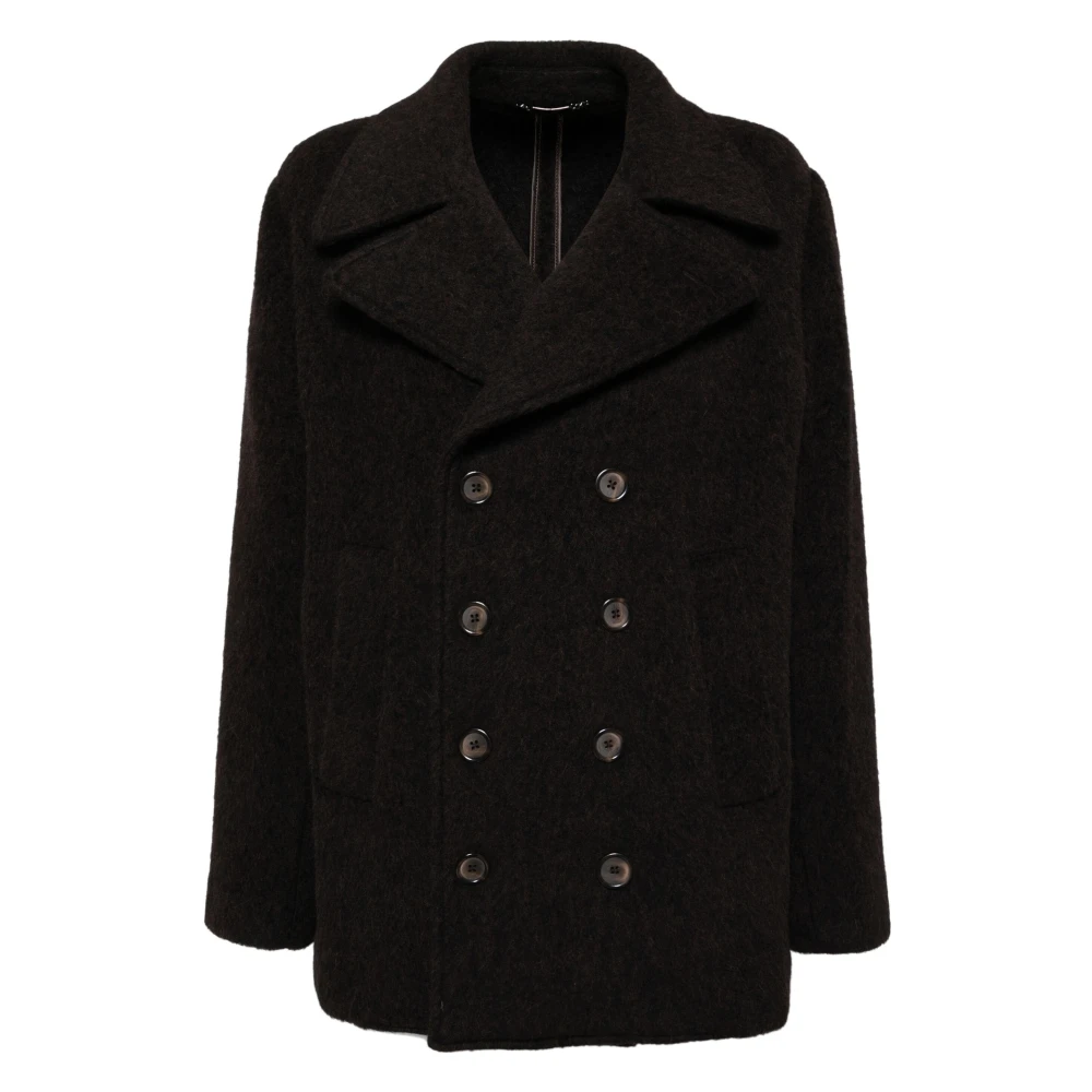 Dolce & Gabbana Brun Pea Coat för Män Brown, Herr