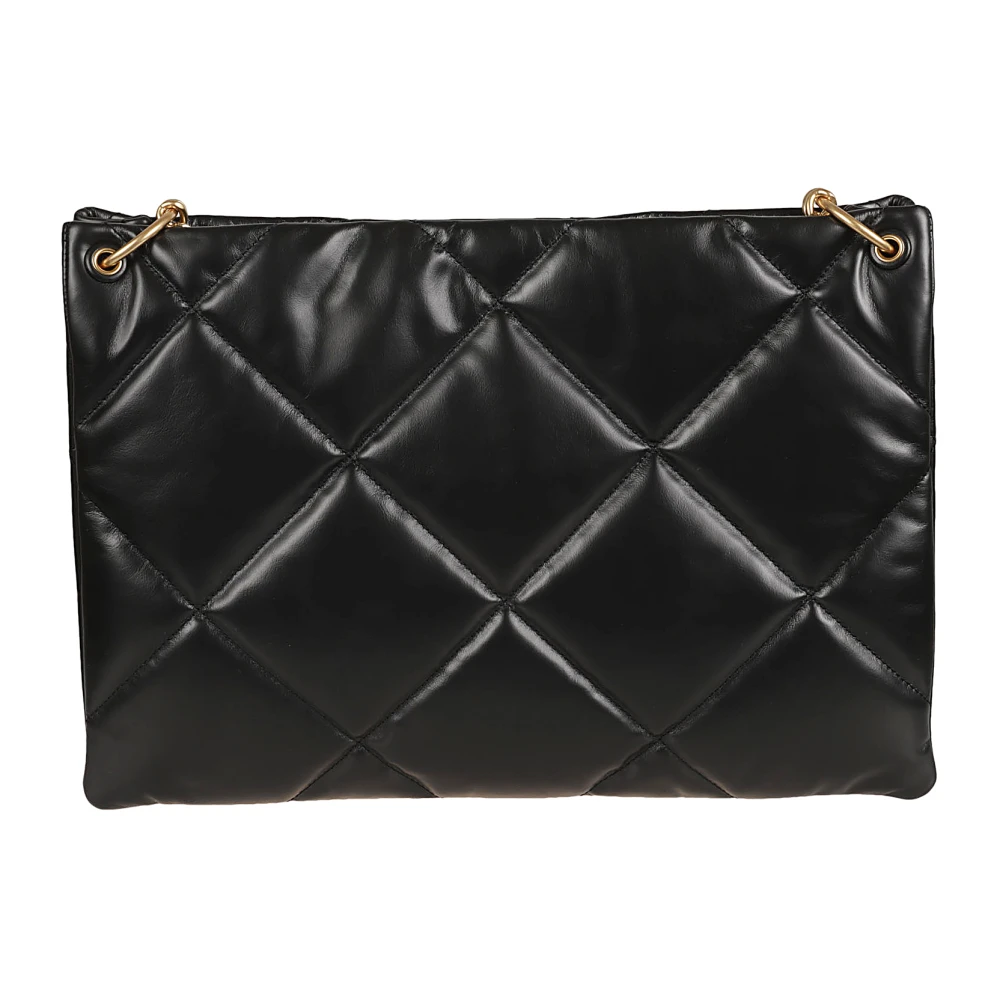 TORY BURCH Zwarte Diamond Quilted Hobo Tas Black Dames