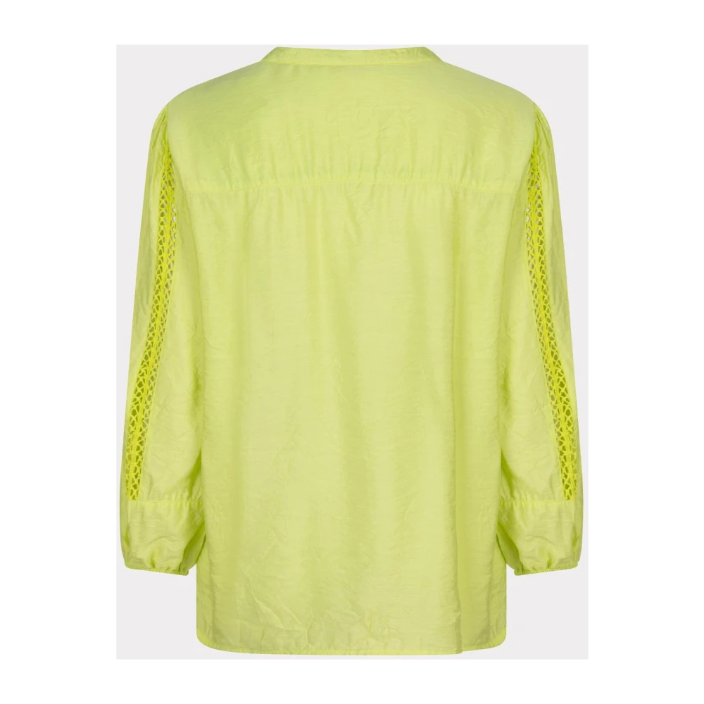 Esqualo blouse crinkle lace tape Sp24.15015 210 lime Green Heren