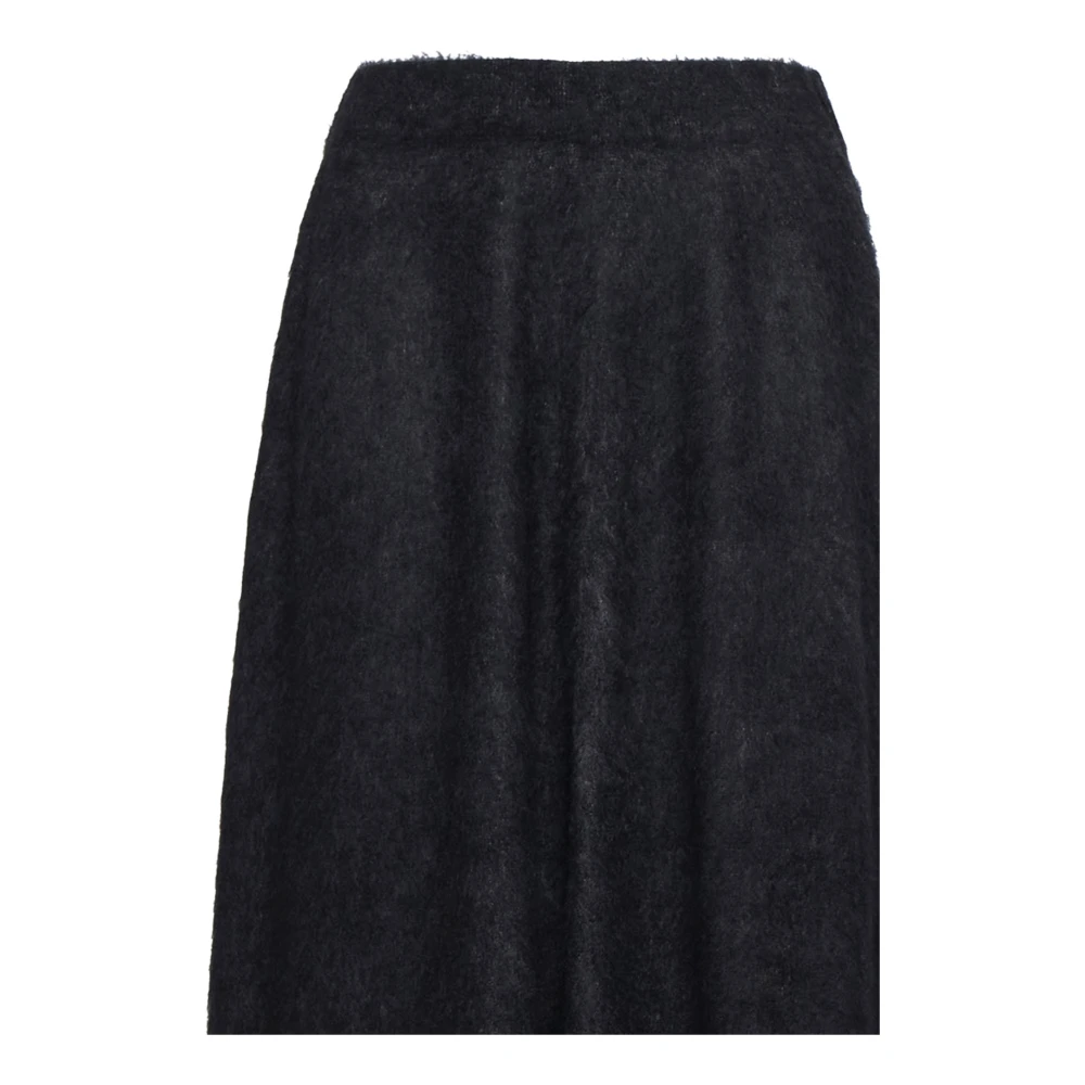 BRUNELLO CUCINELLI Elastische Taille Midi Rok Grijs Black Dames